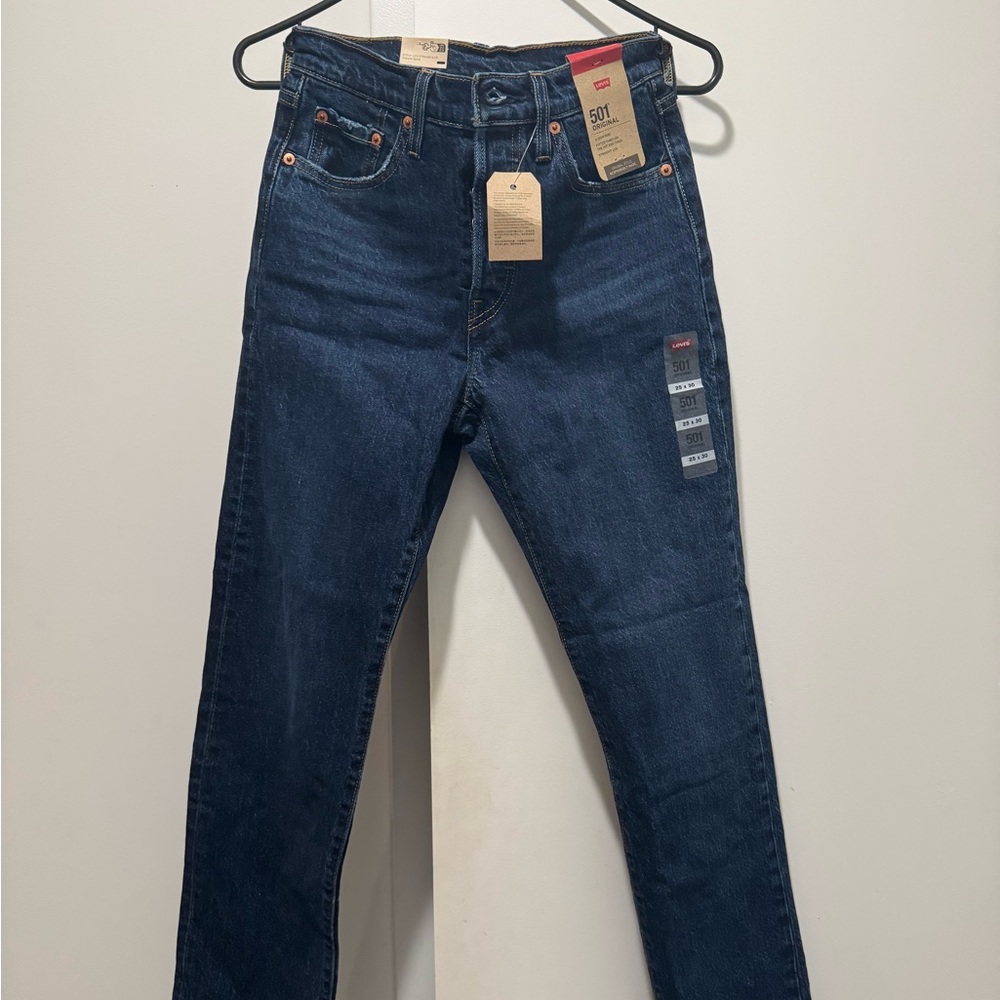 Levi's Women’s Dark Blue 501 Straight Jeans
